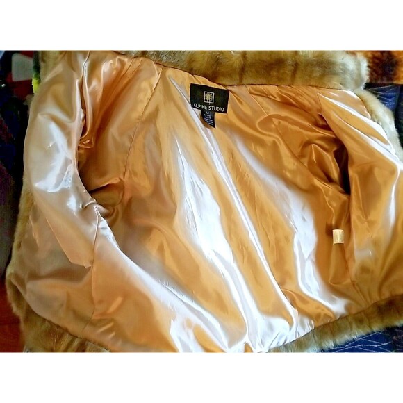 NWT Alpine Studio Vintage Faux Fur 3/4 Sleeve Coat Mink Whiskey Size Medium  T43 - Picture 8 of 11